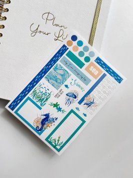 Стікери для розвороту "плани на місяць" №3.  Море 00001203 фото